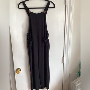 BLACK SOFT COTTON JUMPSUIT Summer Sleeveless Loose size S